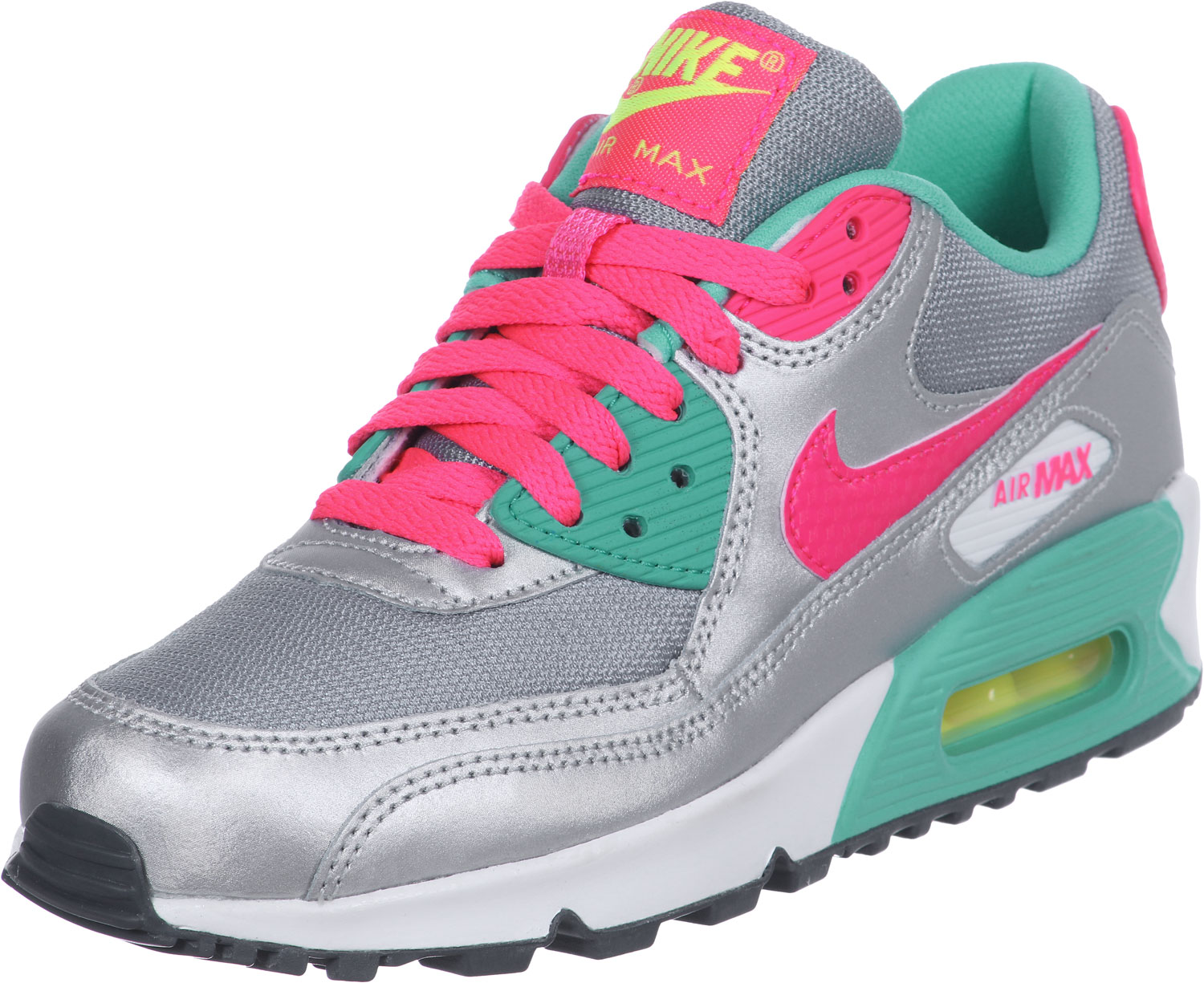 nike air max 90 youth gs chaussures noir argent, Mystique Nike Air Max 90 Youth GS Chaussures Argent turquoise Rose A2o537693 opération une plus grande image